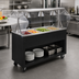Thumbnail image #2 for Vollrath 2-Series Affordable Portable 4-Pan Non-Refrigerated Cold Food Station with Buffet Breath Guard and Open Storage Base, Black