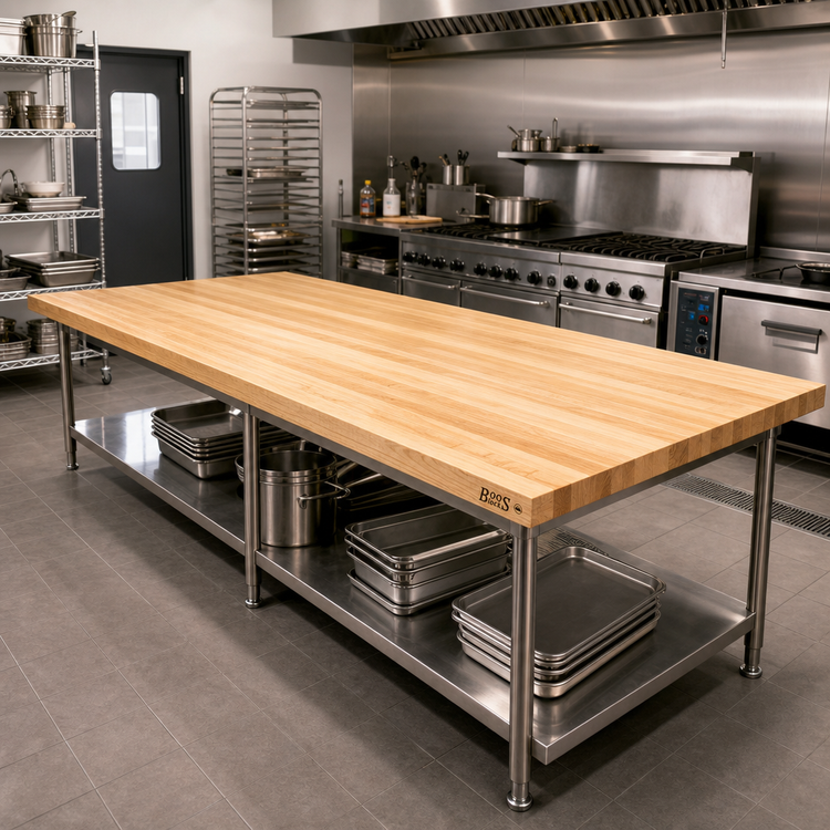 Product image #2 for Boos Block Northern Hard Rock Maple Edge Grain Kitchen Countertop, 96 x 38 x 1-1/2 Inch, Varnique Finish
