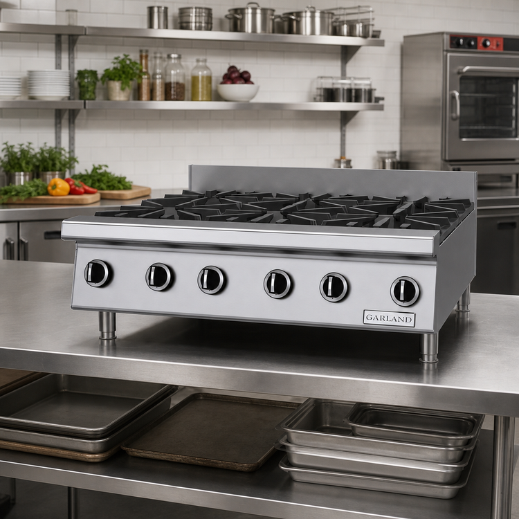 Product image #2 for Garland Signature 36-Inch Heavy-Duty Countertop Gas Hotplate, 6 Open Burners, 180,000 BTU