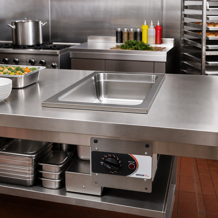 Product image #2 for Full-Size Stainless Steel Drop-In Electric Wet Hot Food Well Warmer with Remote Thermostatic Control