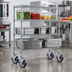 Thumbnail image #2 for Krowne Silver Series 5-Inch Swivel Stem Casters with Brake for Wire Shelving, Set of 4
