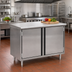 Thumbnail image #2 for Eagle Spec-Master 84-Inch Enclosed Cabinet Base Work Table with Hinged Doors and 14-Gauge 304 Stainless Steel Flat Top