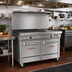 Thumbnail image #2 for Southbend Ultimate 48-Inch Gas Restaurant Range with 2 Star/Sauté Burners, 2 Non-Clog Burners, 24-Inch Griddle, Standard Oven, and Cabinet Base