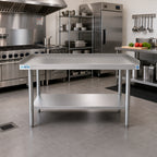 Thumbnail image #2 for Koolmore EQT-163048 48 x 30-Inch Stainless Steel Equipment Stand with Adjustable Undershelf and 2-Inch Edging