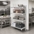 Thumbnail image #3 for Cambro Camshelving® Premium CPA185484V4PKG Add-On Polymer Shelving Unit, 84"H x 54"W x 18"D, 4 Vented Shelves, Speckled Gray