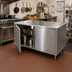 Thumbnail image #2 for BK Resources Dual-Access Stainless Steel Cabinet Base Chef Table with Hinged Doors, 48 x 24 x 34-3/4 Inch