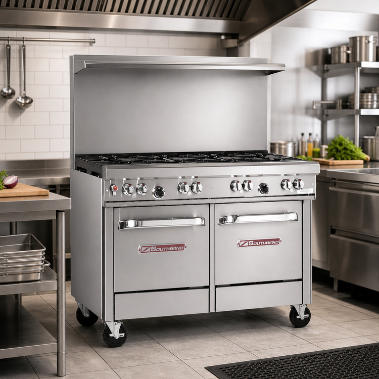 Product image #2 for Southbend Ultimate 48-Inch Gas Restaurant Range with 7 Burners, Standard Oven, and Cabinet Base