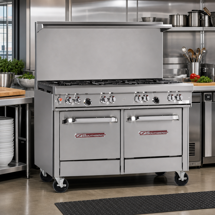 Product image #2 for Southbend Ultimate 48-Inch Gas Restaurant Range with 7 Burners, Standard Oven, and Cabinet Base