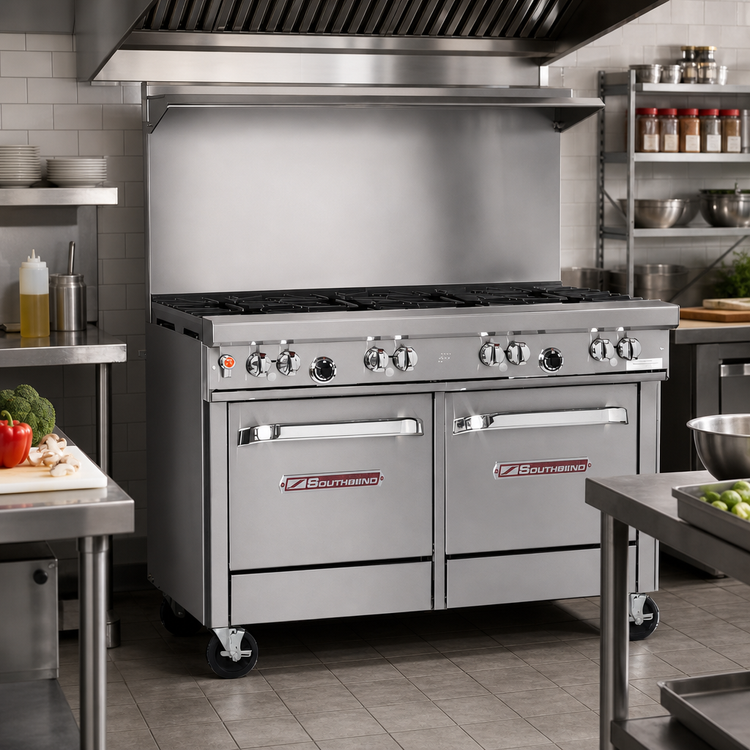 Product image #2 for Southbend Ultimate 48-Inch Gas Restaurant Range with 7 Burners, Standard Oven, and Cabinet Base