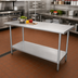 Thumbnail image #2 for Advance Tabco Special Value Series 84-Inch x 30-Inch Flat Top Stainless Steel Work Table with Adjustable Undershelf