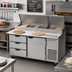 Thumbnail image #2 for Beverage-Air DPD67HC-3 67-Inch Two-Section Pizza Top Refrigerated Prep Table with 3 Drawers and 1 Door