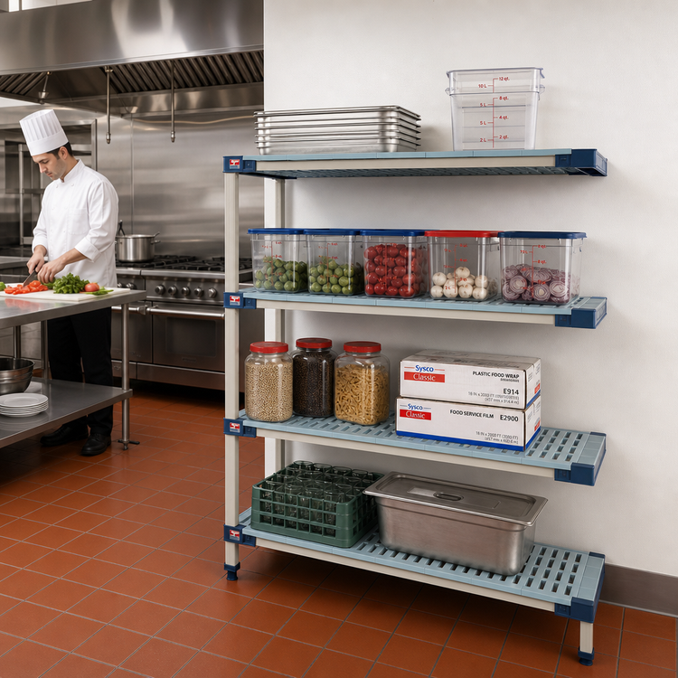 Product image #2 for MetroMax 4 36"W x 18"D 4-Shelf All-Polymer Add-On Shelving Unit