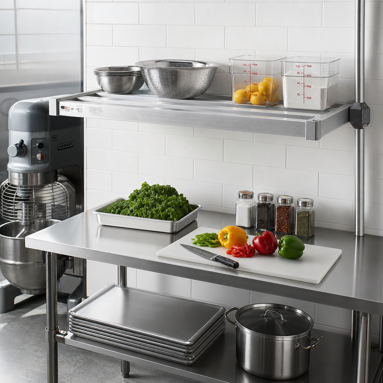 Product image #3 for New Age 2036HD Adjust-A-Shelf H.D. Series Wall-Mounted Aluminum Shelf, 36 x 20 Inches, 2,000 lb Capacity