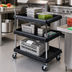 Thumbnail image #2 for Metro Deep Ledge 3-Shelf Polymer Utility Bus Cart with Open Base, Black