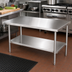 Thumbnail image #2 for John Boos Stallion Budget 48-Inch x 18-Inch Stainless Steel Top Work Table with Adjustable Undershelf