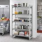 Thumbnail image #3 for Cambro Camshelving® Premium CPU243684V5PKG 5-Tier Vented Stationary Starter Shelving Unit, 24"D x 36"W x 84"H, Speckled Gray