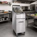 Thumbnail image #2 for Imperial (Middleby) IFS-40-OP 40 lb. Gas Floor Model Open Pot Fryer, Snap-Action Thermostat, Stainless Steel Frypot