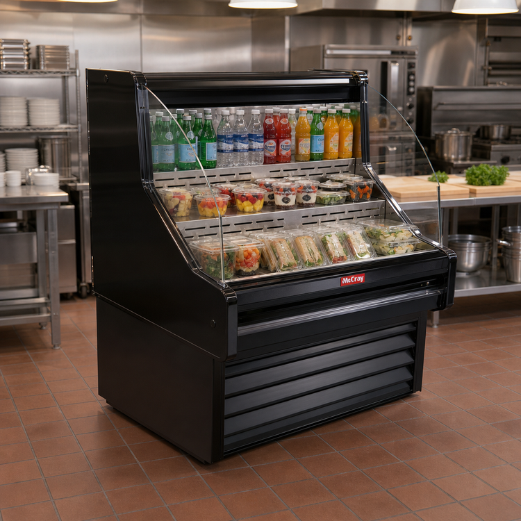 Product image #2 for Howard-McCray 35E Series Impulse Curved Glass Remote Open Merchandiser, 39-Inch, Black