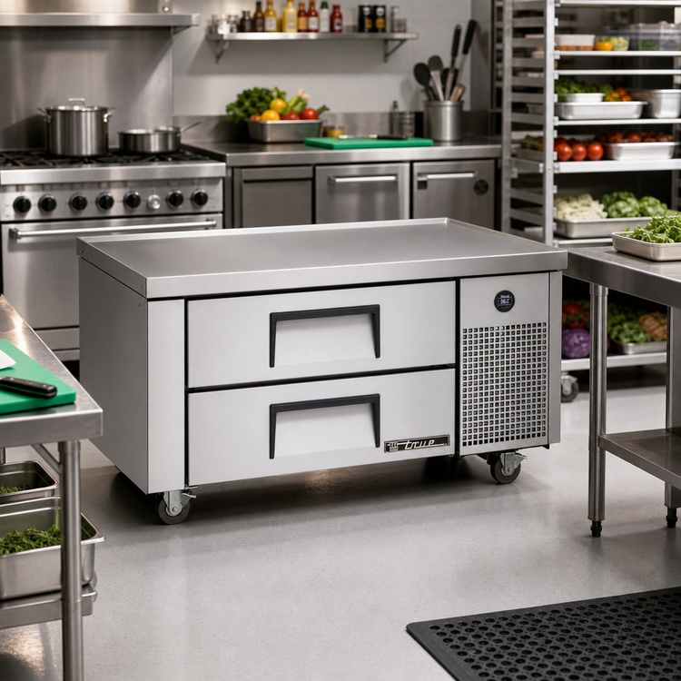 Product image #2 for True 48-3/8 Inch Refrigerated Chef Base with 2 Drawers, Self-Contained R290, Stainless Steel Top