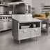 Thumbnail image #2 for La Rosa 18 Inch x 28 Inch Utility Stand Dry-Drawer Base with Undershelf, Stainless Steel Top and Rear Splash
