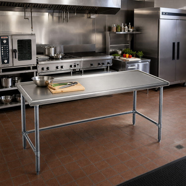 Product image #2 for Eagle Spec-Master Marine Series 108-Inch x 24-Inch 14-Gauge Stainless Steel Work Table with Galvanized Base