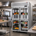Thumbnail image #2 for Turbo Air PRO Series Two-Section Reach-In Refrigerator with 4 Glass Half Doors, Top Mount, 47.36 Cu. Ft.