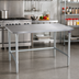 Thumbnail image #2 for Stallion 48 Inch x 36 Inch Stainless Steel Flat Top Work Table with Safety Edge and Galvanized Base