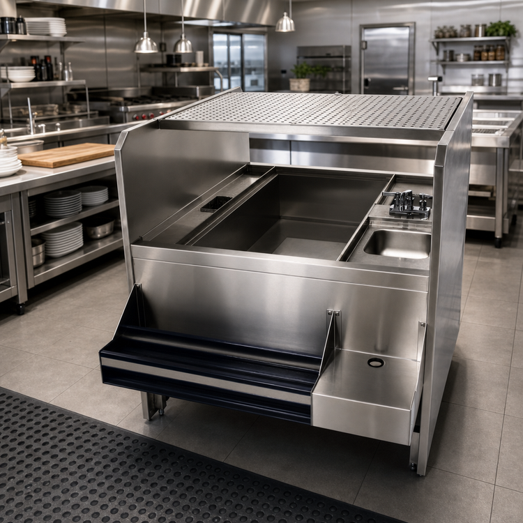 Product image #2 for Advance Tabco Prestige Supreme Double Service Station with 10-Circuit Cold Plate and Dual Hand Sinks