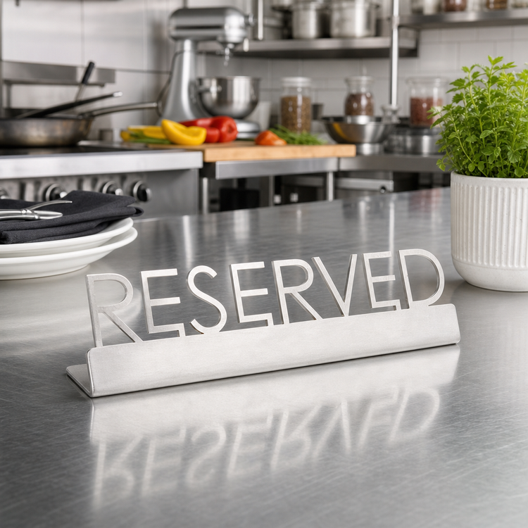 Product image #2 for American Metalcraft Reserved Stainless Steel Table Sign