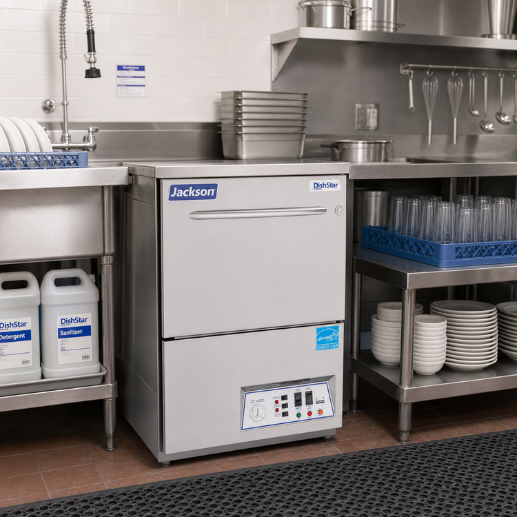 Product image #2 for Jackson DishStar LT Low Temperature Chemical Sanitizing Undercounter Dishwasher, 20" x 20" Rack, Approximately 24 Racks/Hour