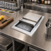 Thumbnail image #2 for BK Resources Drop-In Ice Bin with Sliding Cover, Without Cold Plate, 12 x 18 x 14-3/8 Inches