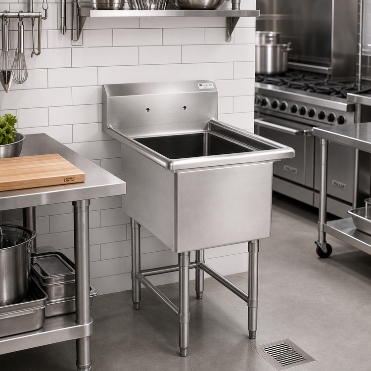 Product image #2 for John Boos B Series 1-Compartment 16-Gauge Stainless Steel Sink with 16 x 20 x 14-Inch Bowl