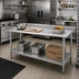 Thumbnail image #2 for Advance Tabco FAG-3010 Stainless Steel-Top Work Table with Rear Up-Turn and Galvanized Undershelf, 120