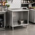 Thumbnail image #2 for Spec-Master Stainless Steel Underbar Work Table with Open Front Cabinet Base, 36 x 24 Inches, 1-1/2 Inch Rear Up-Turn
