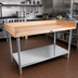 Thumbnail image #2 for John Boos DNS08-X 60-Inch x 30-Inch Baker's Top Wood Work Table with Galvanized Steel Base and Adjustable Undershelf