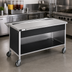 Thumbnail image #2 for Atlas Metal CAU-3 50-Inch Mobile Modular Beverage Serving Counter with Stainless Steel Top and Urn Drain