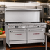 Thumbnail image #2 for Southbend Ultimate 60-Inch Gas Restaurant Range with 6 Open Burners, 24-Inch Griddle, Convection Oven, and Cabinet Base
