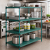 Thumbnail image #2 for QuadPlus Solid Green Polymer Shelf Mat, 54 x 21 Inches, with Quad-Adjust Wire Frame