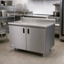 Thumbnail image #2 for Advance Tabco Special Value Series Enclosed Work Table with Cabinet Base, 60 x 24 Inches, 16 Gauge 304 Stainless Steel Top
