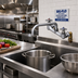 Thumbnail image #2 for Big-Flo Wall Mount Kettle and Pot Sink Mixing Faucet with 12-Inch Swing Nozzle