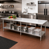 Thumbnail image #2 for 120 Inch x 30 Inch Stainless Steel Work Table with Reinforced Top and Adjustable Undershelf