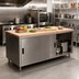 Thumbnail image #2 for BK Resources Dual Access Wood Top Chef Table with Cabinet Base and Sliding Doors, 72 x 36 Inches