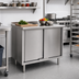 Thumbnail image #2 for Spec-Master Enclosed Work Table with Cabinet Base and Sliding Doors, 60 x 24 Inches, 14-Gauge Stainless Steel Top