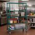 Thumbnail image #2 for Quantum 48 in W x 24 in D x 80 in H 4-Shelf Mobile Wire Shelving Cart with 5-Inch Casters