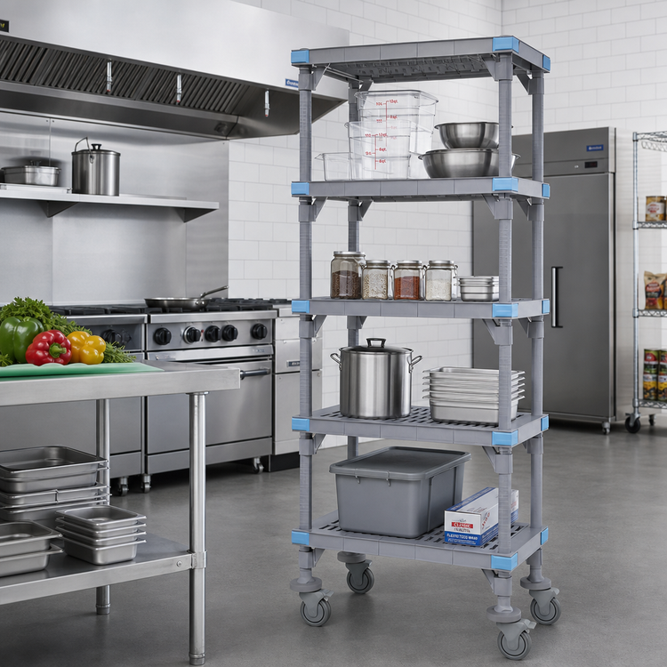Product image #2 for Millenia Mobile Polymer 5-Shelf Starter Shelving Unit, 24"W x 18"D x 86"H