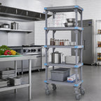 Thumbnail image #2 for Quantum Millenia QPM182486VS-5 Mobile Polymer Shelving Unit, 5 Shelves, Gray, 24"W x 18"D x 86"H