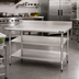 Thumbnail image #2 for Eagle Group Adjustable Work Table Undershelf, 72 x 30 Inches, 18/304 Stainless Steel, for Uni-Lok Hat Channel Frame Tables
