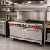 Thumbnail image #2 for American Range 60-Inch Gas Restaurant Range with 36-Inch Left Griddle, 4 Open Burners, Left Convection Oven, and Right Storage Base