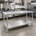 Thumbnail image #2 for Advance Tabco 108-Inch x 30-Inch Stainless Steel Flat Top Work Table with Undershelf