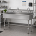 Thumbnail image #2 for Advance Tabco 60-Inch Freestanding 3-Station Multiwash Hand Sink with 3 Gooseneck Faucets